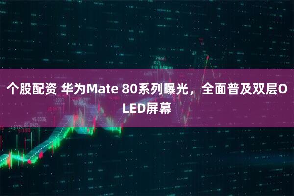 个股配资 华为Mate 80系列曝光，全面普及双层OLED屏幕