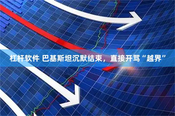杠杆软件 巴基斯坦沉默结束，直接开骂“越界”